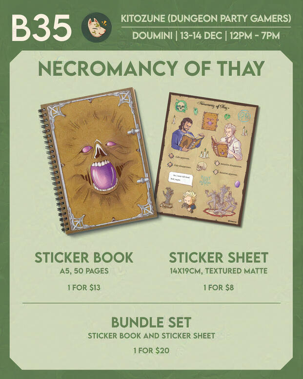 Necromancy of Thay Stickerbook - 1 for $13, Sticker Sheet 1 for $8