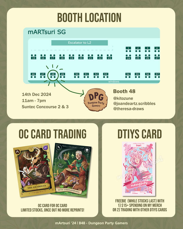 Booth Location - Booth 48. mArtsuri Event - 14th Dec 2024, 11am to 7pm at Suntec Concourse 2 & 3.